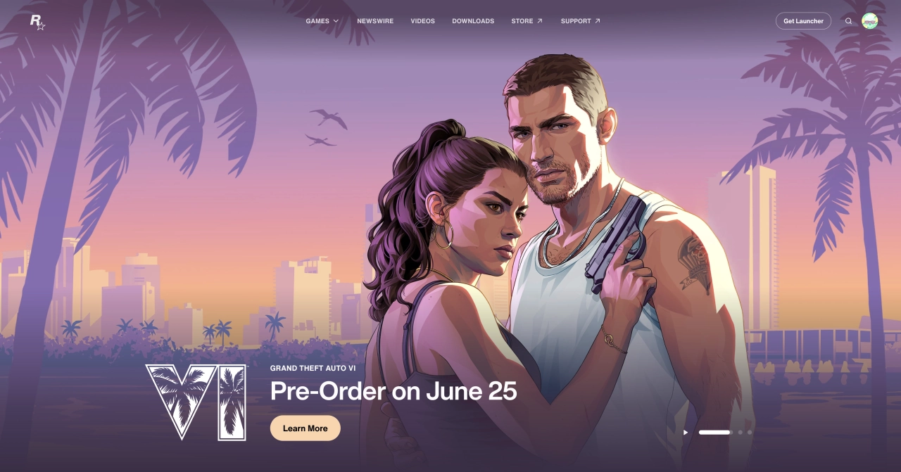 Rockstar Website GTA 6 Pre Order Slider