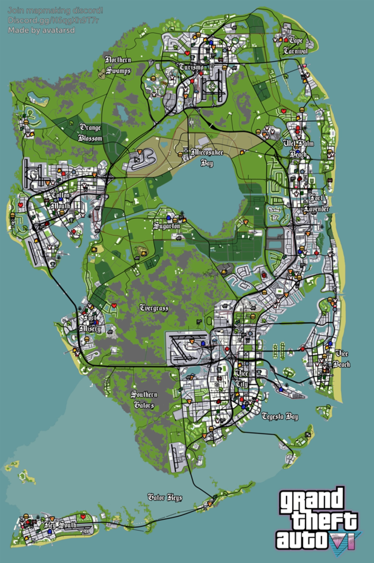 San Andreas Style GTA VI Map By avatarsd