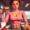 Lucia Eating A Burger By Streetw1s3