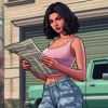 Lucia Holding a Newspaper (AI Generated By Psy)