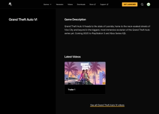 The GTA VI Game Page Has Appeared On Rockstar's Website